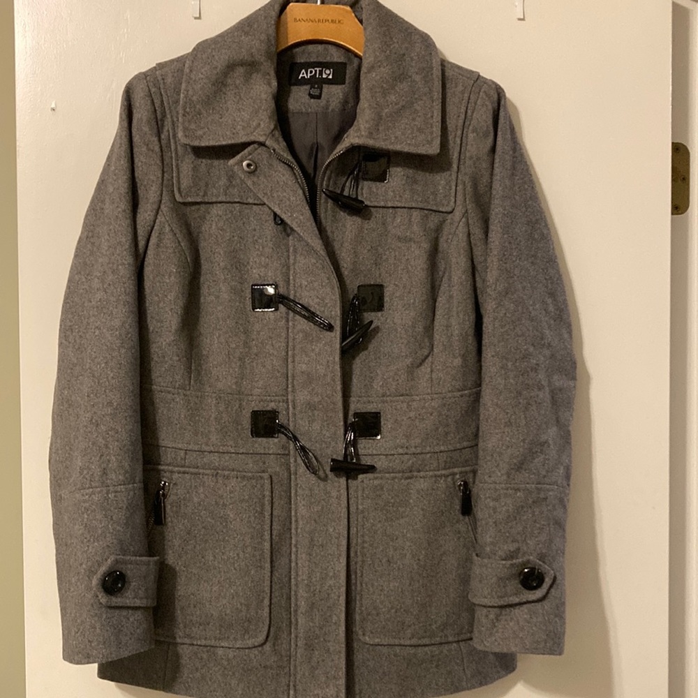 Warm winter coat with cute toggle buttons and a zipper.